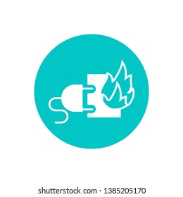 electric fire icon. vector sing symbol