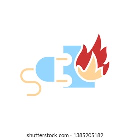 electric fire icon. vector sing symbol