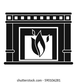 Electric fireplace icon. Simple illustration of electric fireplace vector icon for web