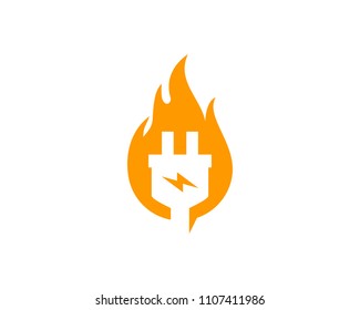 Electric Flame Icon Logo Design Element