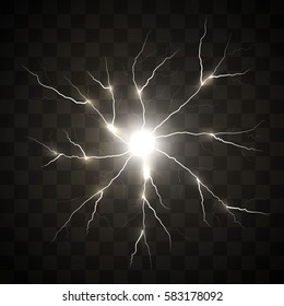 Electric flash of lightning. light thunder, 