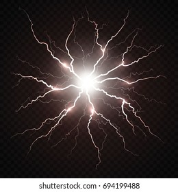Electric flash of lightning. light thunder