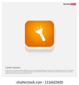 Electric flashlight icon Orange Abstract Web Button - Free vector icon
