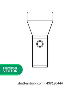 Electric flashlight line icon