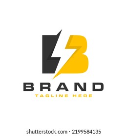 electric flow logo design with letter B
