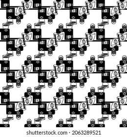 Electric food machine pattern seamless background texture repeat wallpaper geometric vector