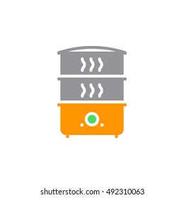 Electric Food Steamer icon vector, solid flat sign, colorful pictogram isolated on white, logo illustration