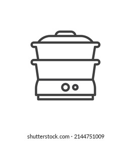 Electric Food Steamer line icon. linear style sign for mobile concept and web design. Double boiler outline vector icon. Symbol, logo illustration. Vector graphics