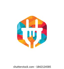 Electric food vector logo design template.