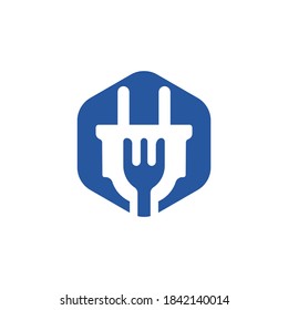 Electric food vector logo design template.