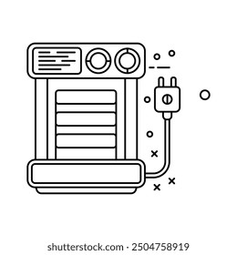 Electric Food Warmer Outline Icon, Vector illustration