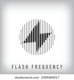 Electric frequency icon design in circle. Unique technology wave design. Simple business design.