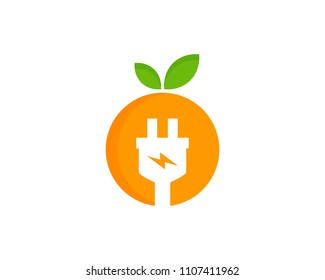 Electric Fruit Icon Logo Design Element