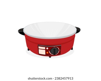 Electric frying pan on a white background.