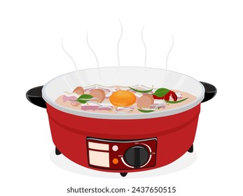 Electric frying pan on a white background.