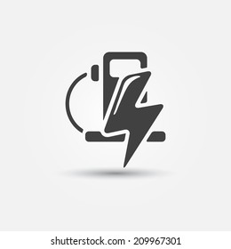 Electric fueling stations icon - vector concept of electromobile Charge station symbol