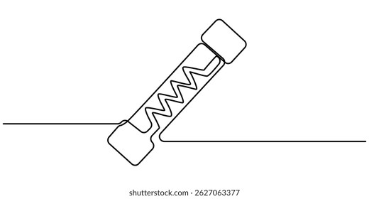  Electric fuse continuous one line drawing, Electric fuse icon Flat outline fill, Electric fuse icon Vector flat thin line illustration, Electric fuse icon Outline vector symbol.