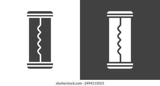 Electric fuse icon Flat set in black and white color outline vector