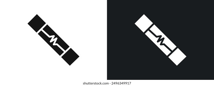 Electric fuse icon linear graphics set vector in black