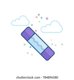Electric fuse icon in outlined flat color style. Vector illustration.
