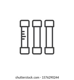 Electric fuse line icon. linear style sign for mobile concept and web design. Glass fuse outline vector icon. Symbol, logo illustration. Vector graphics