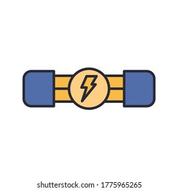 Electric fuse vector icon symbol electronic isolated on white background
