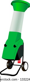 Electric garden shredder on a white background for the garden