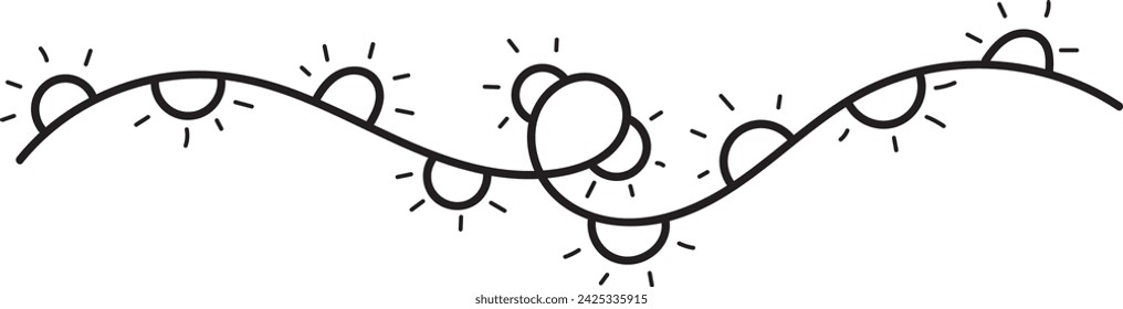 Electric Garland Doodle Vector Illustration