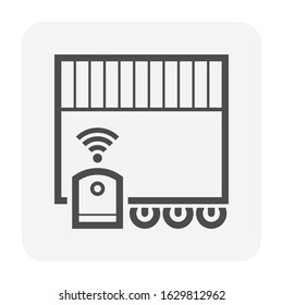 Electric gate vector icon design. Motorized sliding door consist of wifi, electronics system, motor, sensor. Security equipment for private property, residential. To open, close by electrical power.