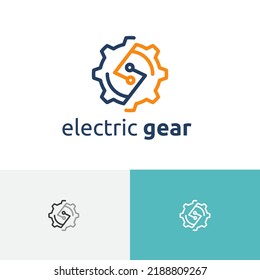 Electric Gear Flash Thunder Factory Line Logo