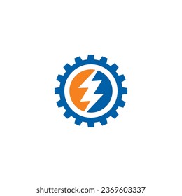 electric gear logo icon silhouette abstract