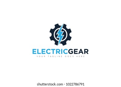 electric gear logo and icon Vector design Template. Vector Illustrator Eps.10