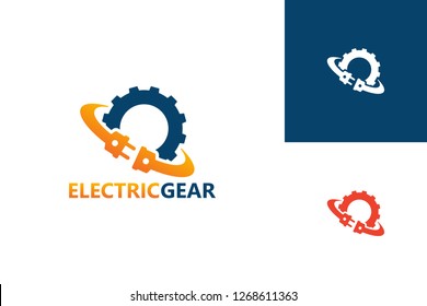 Electric Gear Logo Template Design Vector, Emblem, Design Concept, Creative Symbol, Icon