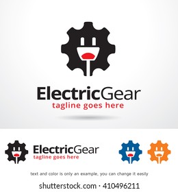 Electric Gear Logo Template Design Vector