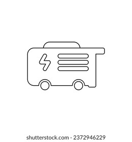 Electric generator or diesel generator in outline icon. Vector illustration design element template in trendy and unique style. Editable graphic resources for your creativity project.