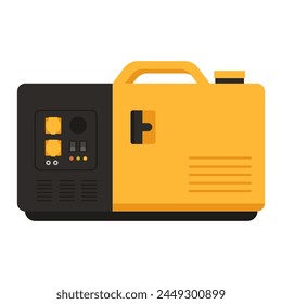 Electric generator equipment. Portable gasoline generator, industrial power generator cartoon vector illustration