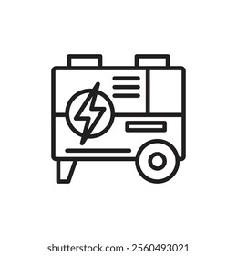 Electric generator icon Black and white logo