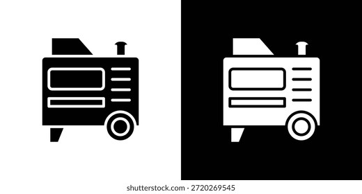 Symbol für elektrischen Generator. Schwarz-Weiß einfaches flaches Design-Symbol