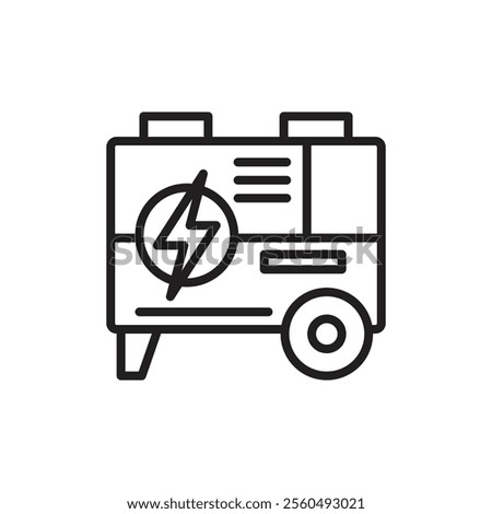 Electric generator icon Black and white logo