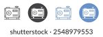 Electric generator icon flat line symbol set.