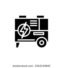 Electric generator icon Isolated flat vector in outline