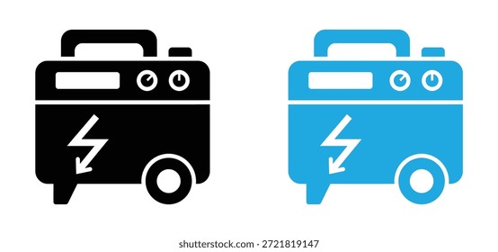 Ícone do gerador elétrico. Ícones de gerador de energia portátil. Ícone do gerador de energia portátil Contorno do símbolo do vetor