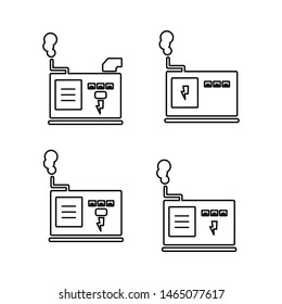 Electric generator icon , icon set