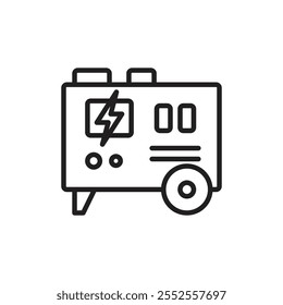 Electric generator icon Simple thin outline