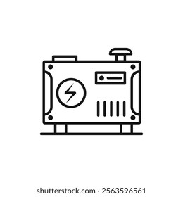 Electric generator icon Simple thin line flat symbol