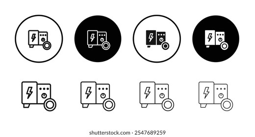 Electric generator icon Thin line flat illustration