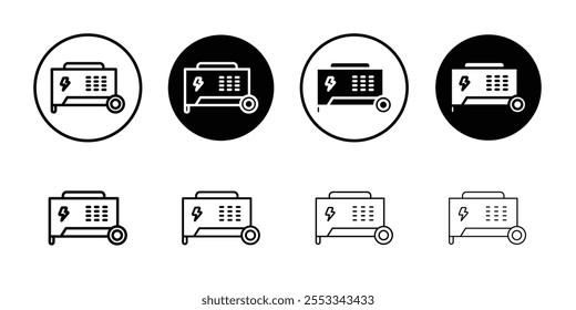 Electric generator icon Thin line vector illustration set