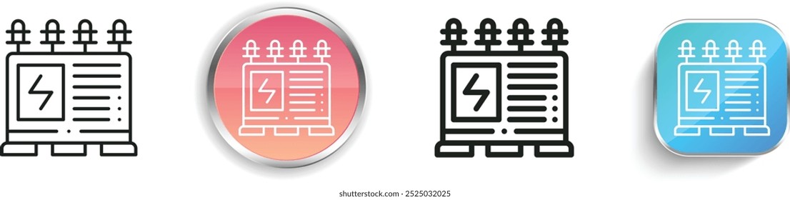 electric generator icon. Thin Linear, Regular and Button Style Design Isolated On White Background