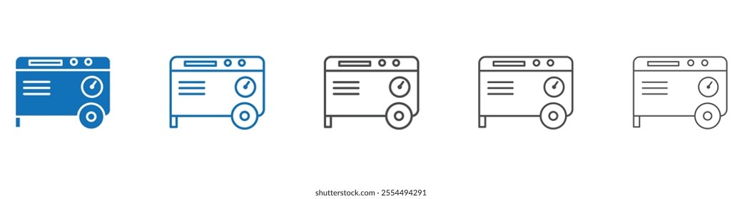 Electric generator icon vector set collection for web