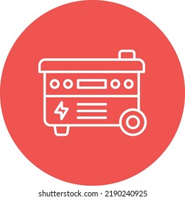 Electric Generator line circle icon vector image. Can also be used for web apps, mobile apps and print media.